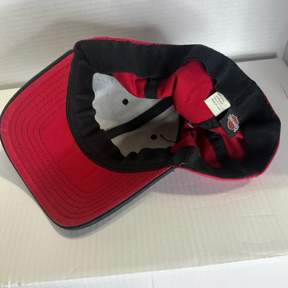 Harley-Davidson Motorcycle Red Black Men Baseball Hat Fitted One Size A-Flex Cap - Picture 5 of 6